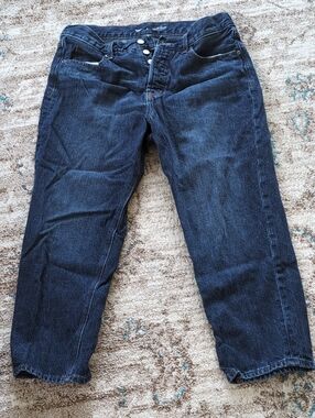 Old Navy Women's Straight Leg Jeans in Dark Blue Denim